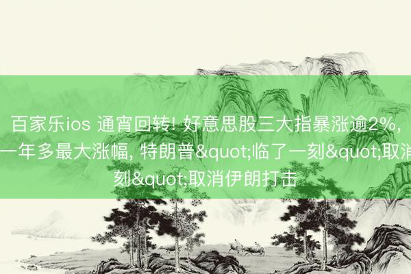 百家乐ios 通宵回转! 好意思股三大指暴涨逾2%, 芯片股创一年多最大涨幅, 特朗普"临了一刻"取消伊朗打击